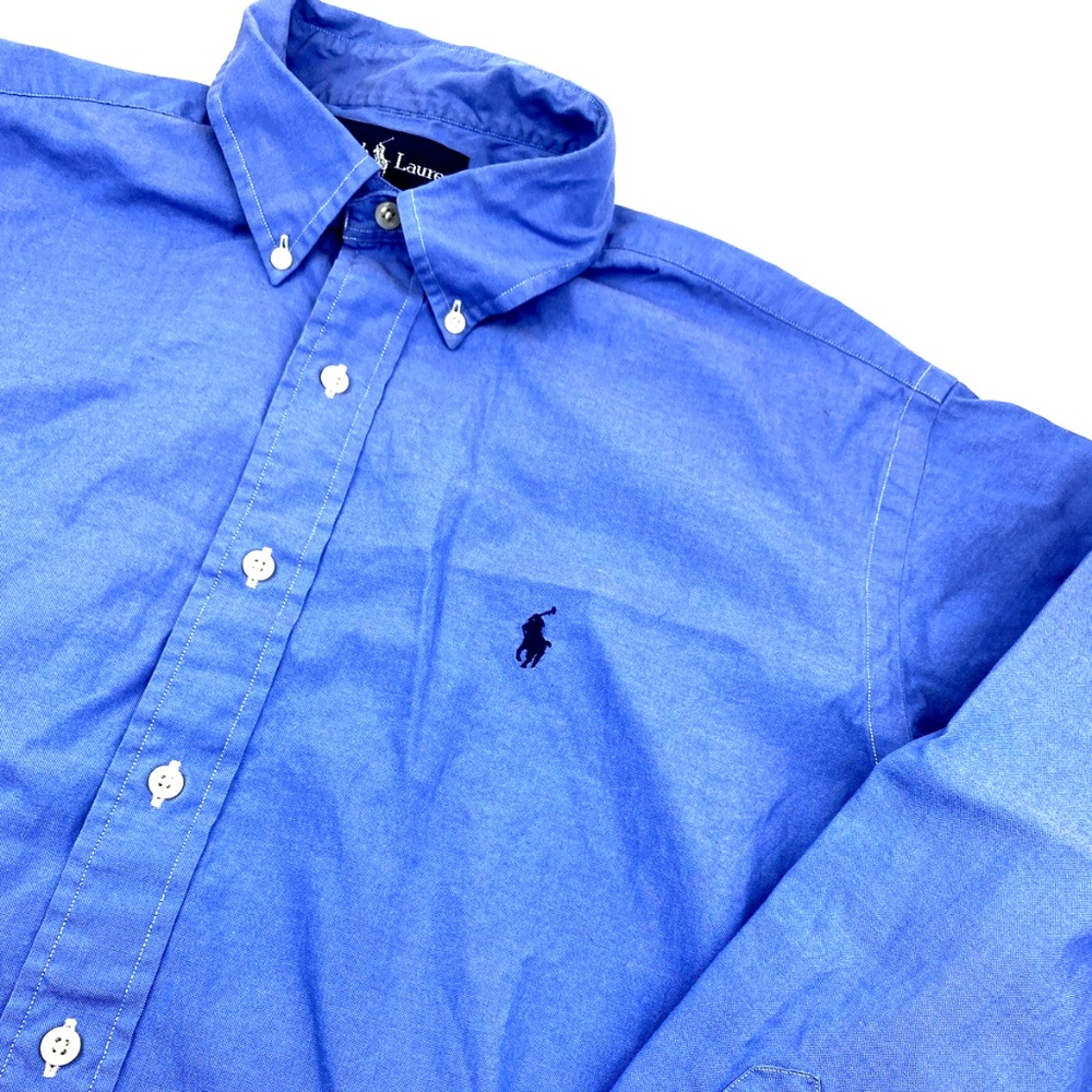 Ralph Lauren Classic Fit Oxford Button Down Shirt Mens Blue Size Large 16 32/33